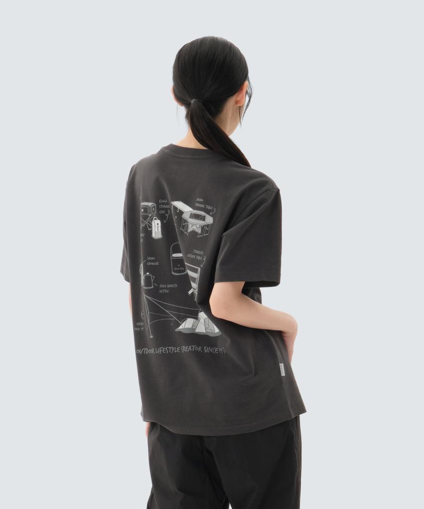 SNOWPEAK APPAREL Sorona Gear Short Sleeve T-Shirt (S26Mufts06) Dark Charcoal