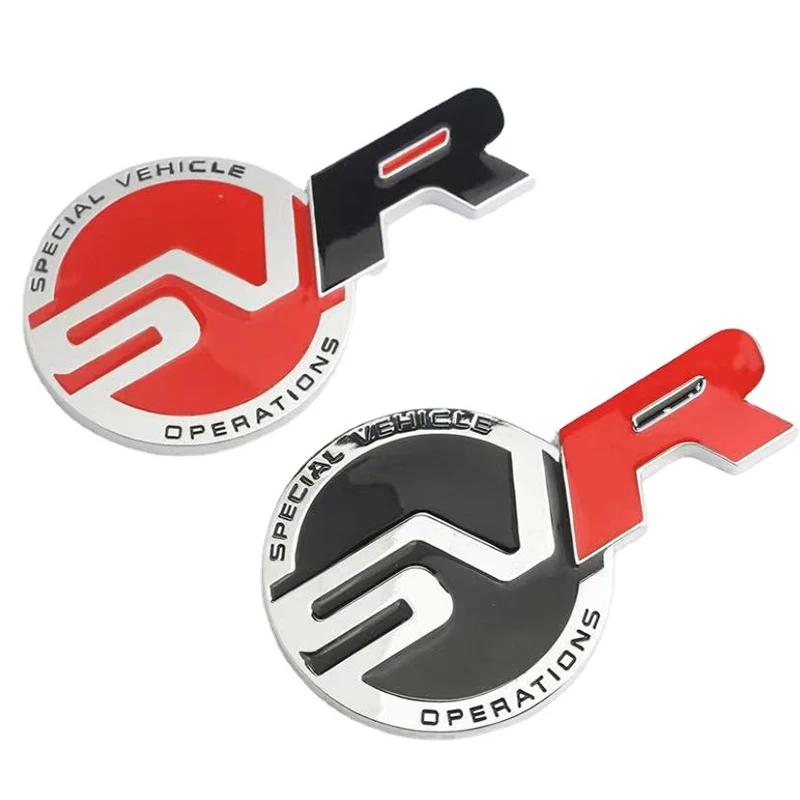 3d Metal Black Red Logo SVR Emblem Car Trunk Badge Decal For Range Rover Sport L494 494 SVR Sticker Accessories