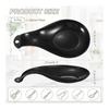 uxcell 4pcs Heat Resistant Plastic Spoon Rest for Kitchen Counter, Utensil Holder for Ladle and Spoon, Black, 21x10.5cm
