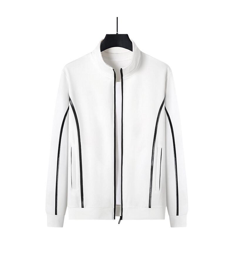 Men's Plus Size Cotton Casual Sports Set - Spring/Autumn Stand Collar Jacket & Two-Piece Trend