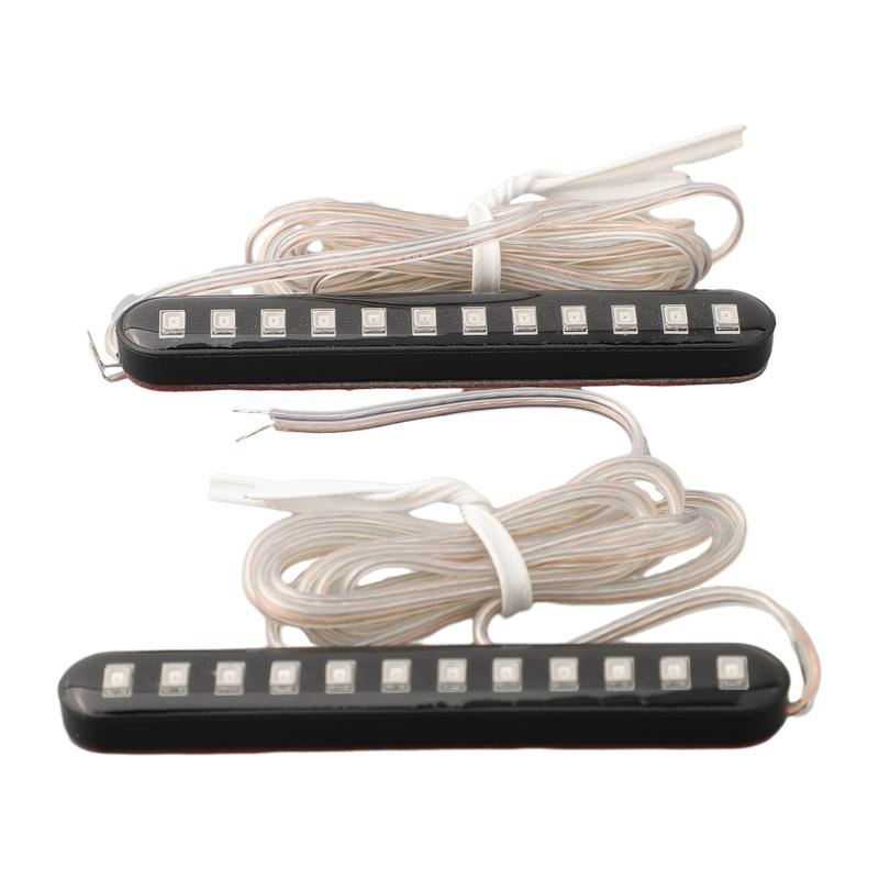 

New Motorcycle Turn Light Plastic Soft Rubber Strip With 3528SMD Turn Signal Light 12 LED 2PCS 6W Amber DC 12V