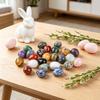 Mikro-Landschaftsdekorationen mit Eiform Polierter Naturstein Bunte Dekorative Tischdekoration für Ostern