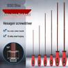 Extended Hex Screwdriver Set: Extra Long, Hardened, Flat Head 2.5-6mm, 6-Point