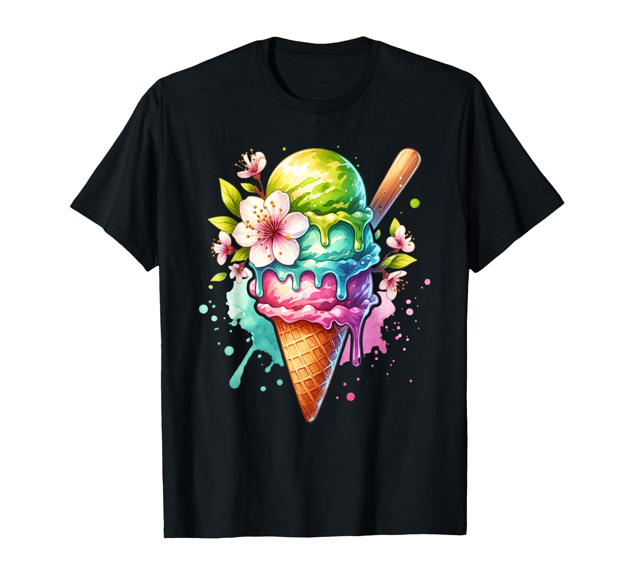 

Ice cream ice costume ladies carnival ice cream waffles kids T-shirt чорний