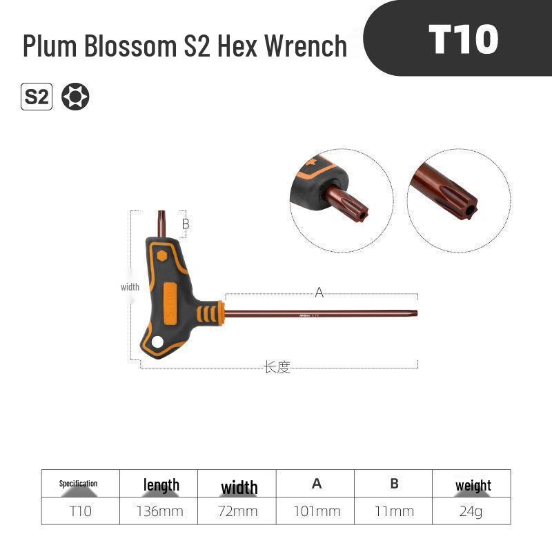 Torx Hex Key Set: L-Shaped Six-Point Wrenches