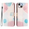 For iPhone 15 Plus Case Pattern Printing Wallet Phone Cover with Strap