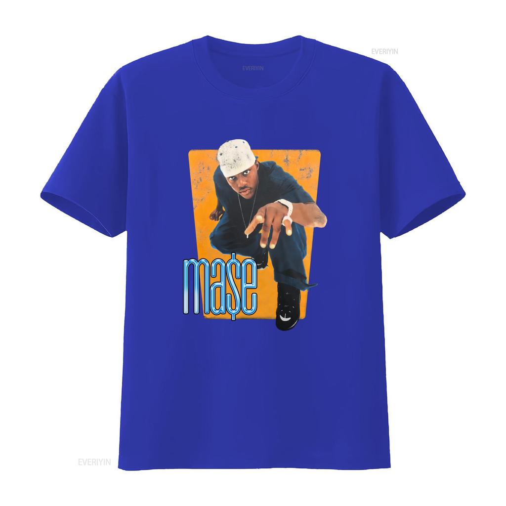 Vintage Mase Harlem World 1997 Album Promo T Shirt Retro Hip Hop Style Vintage Washed Comfortable Homme Breathable Stretched