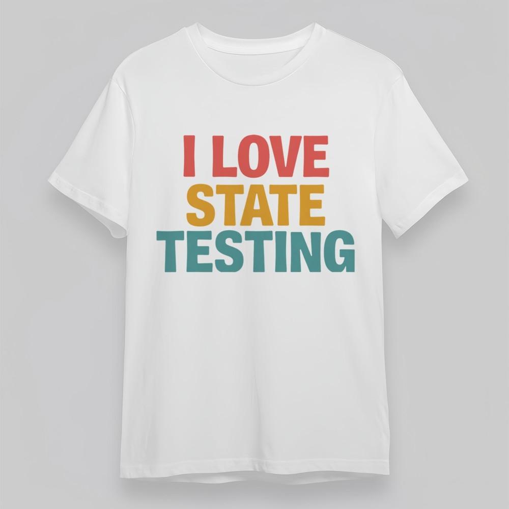 

Women s Plus Size Comfortable Classic T-Shirt Colorful I Love State Testing Tee 4XL
