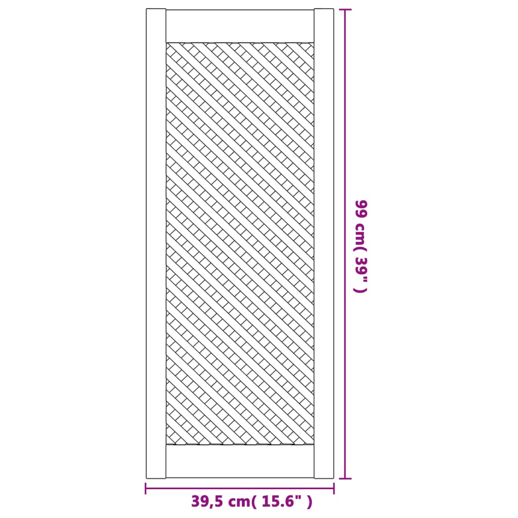Cabinet Doors 2 Pcs. Grid Design 39.5 X 99 Cm Solid Pine Wood