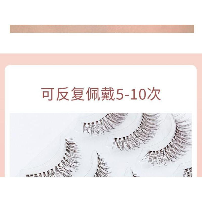 Lashie - Set of 5 Pairs: Criss Cross Clear Band False Eyelashes