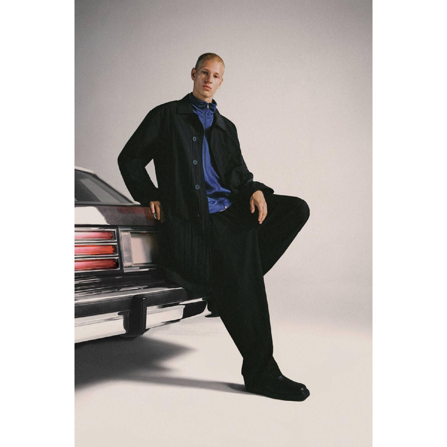 

Тренч из тонкого габардина S чёрный