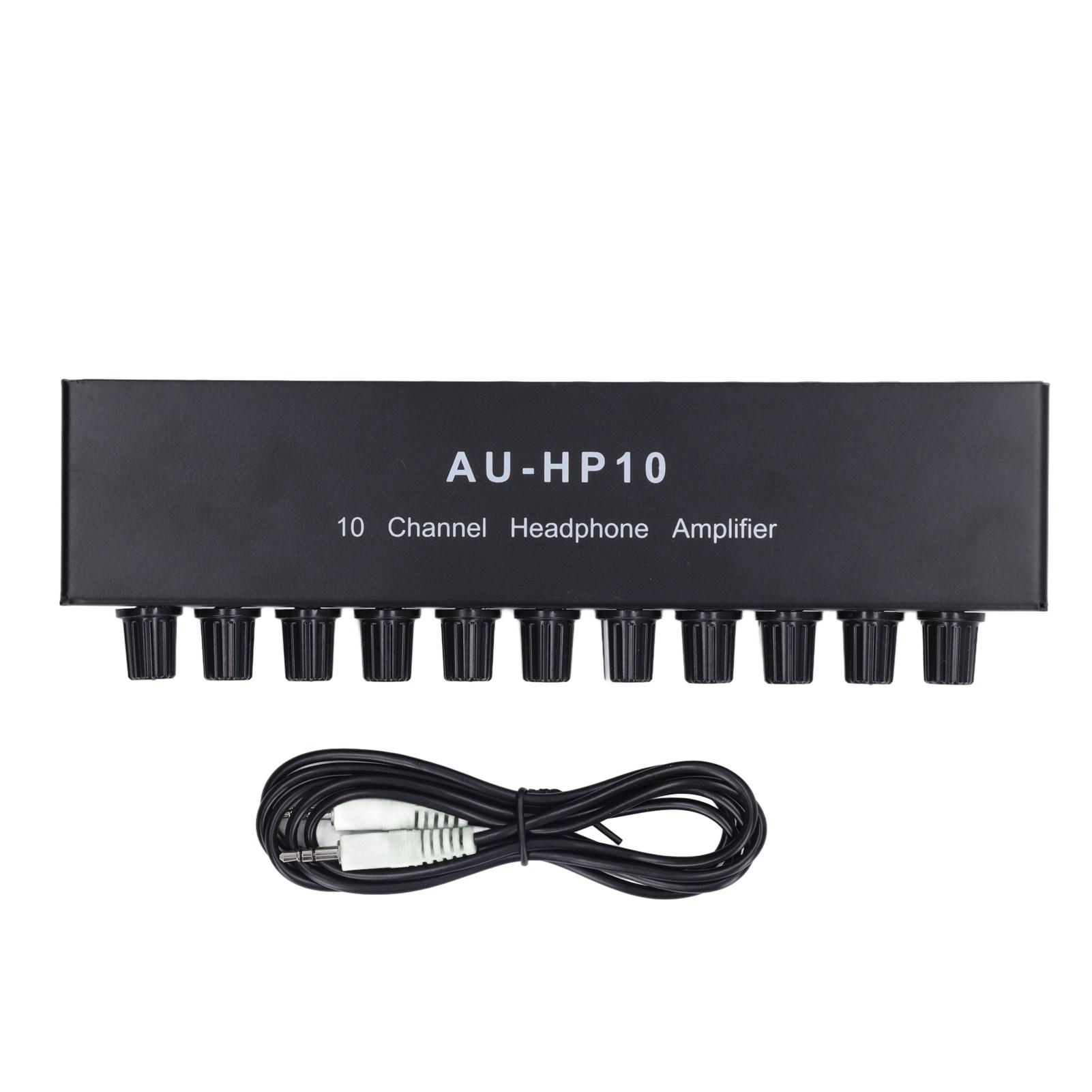 Cmperipheral 10 Channel Headphone Amplifier 1 Input 10 Output Stereo Audio Splitter Independent Control Dc 12V