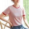 Navava Basic Simple Color Block Round Neck ShorT Sleeve T shirT nT3344