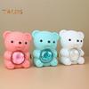 Preserved Rose Hug Bear Gift Box with Handbag Eternal Flower Rotating Bear Jewelry Holder for Women Valentine's Day Anniversary