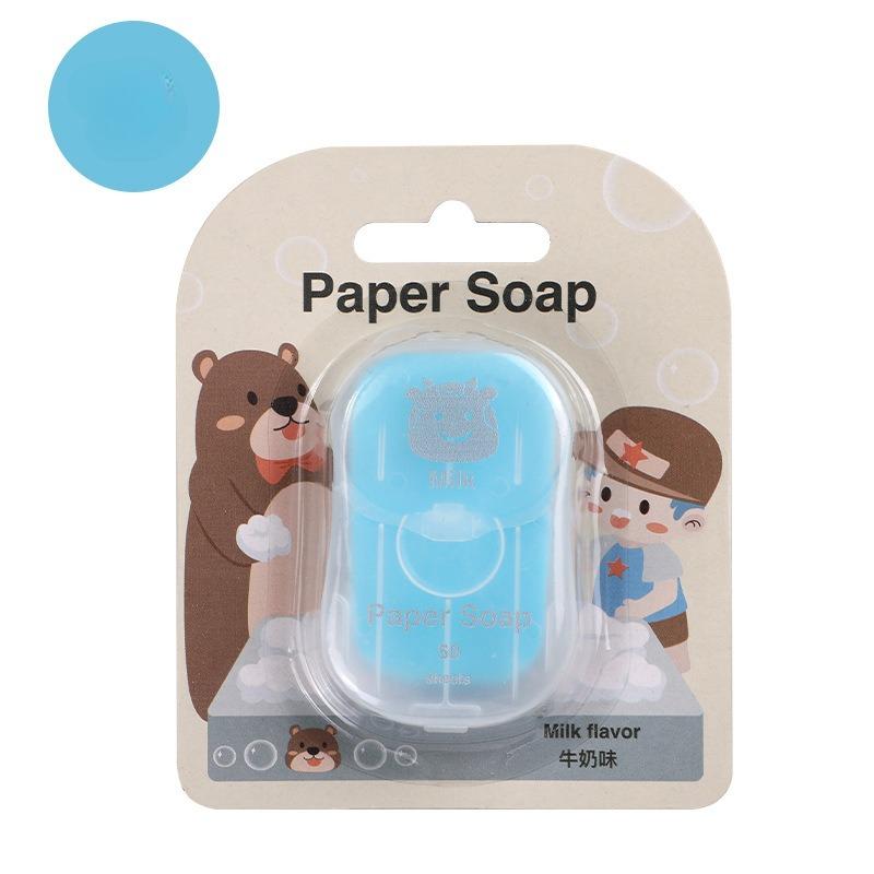 50 Pieces of Mini Paper Soap Disposable Hand Washing Portable Soap Tablets Outdoor Travel Soap Paper Can Be Printed with Logo