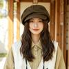 Vintage Cotton Octagonal Beret Hat Women Men Wide Brim Foldable Artist Cap Small Face Effect Fall