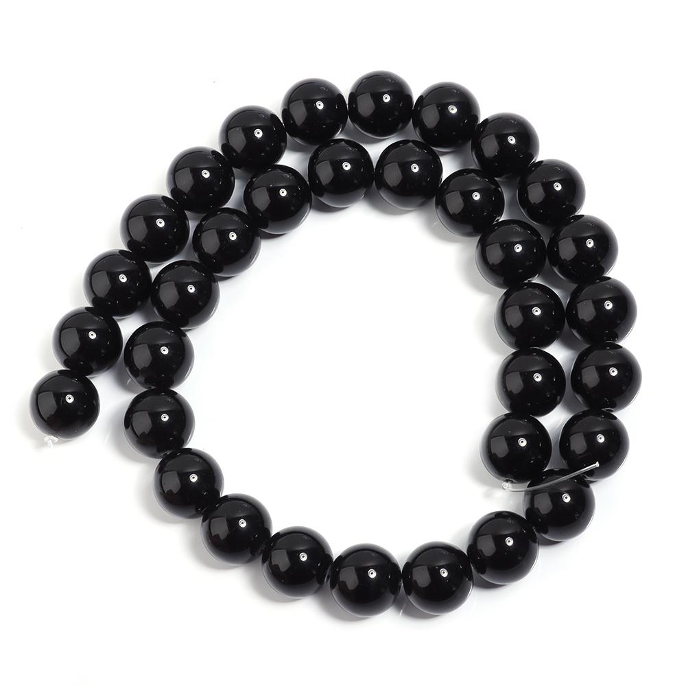 4 6 8 10 12mm Black Glass Beads Smooth Round Loose Spacer Beads For Jewelry Making DIY Handmade Bracelets Necklace Accessories