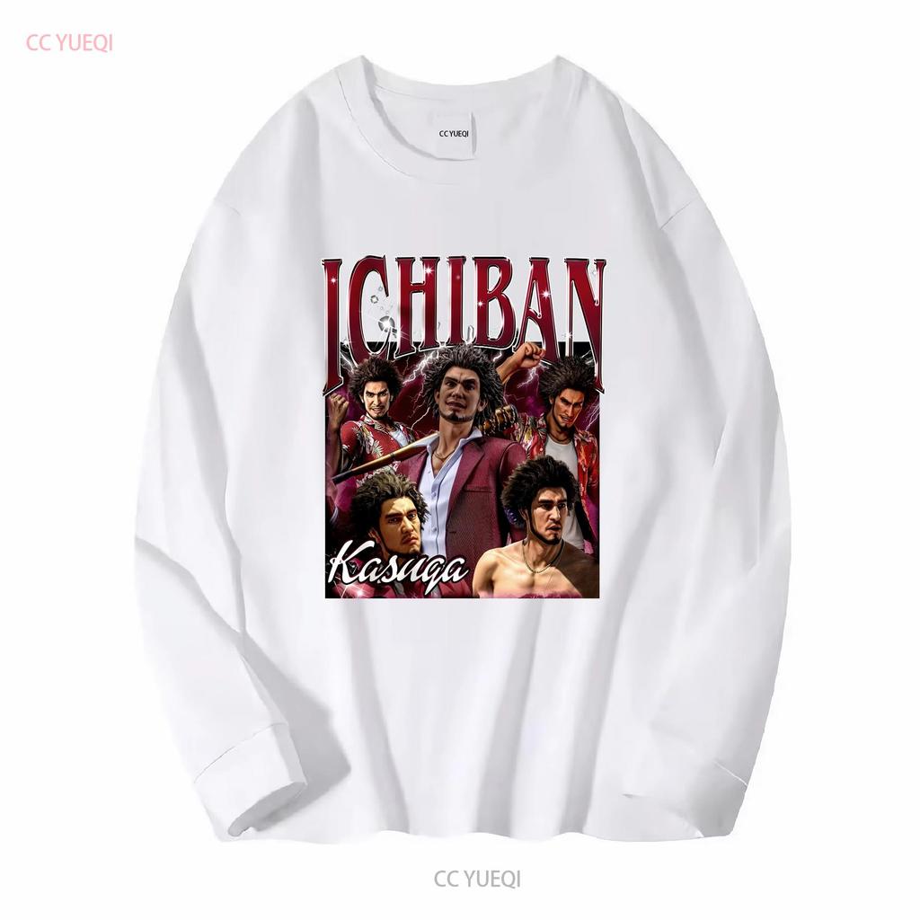 Limited Ichiban Kasuga Vintage T Shirt For Women and Man SweaT 90s Bootleg Long or Short Sleeves Vintage Washed Homme Stretched