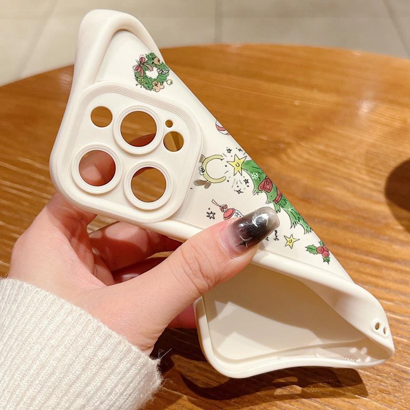 Christmas Tree TPU Phone Case For iPhone Air 16e 17 16 15 14 Pro Max 13 12 Pro 15 16 Plus Candy Color Silicone Soft Cover Fundas