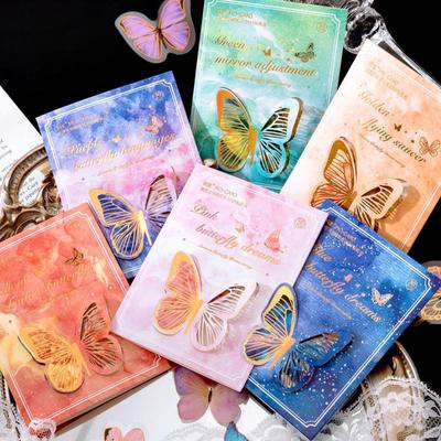 30Pcs Gilding Stamping PET Butterfly Sticker Planner Scrapbook Diary Decoration Hand Account DIY Decorative Sticker MYY