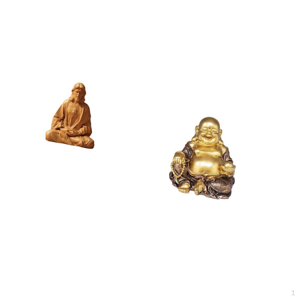 Sacred Heart Jesus Figurine And Maitreya Buddha Sculpture Collectible Feng Shui Ornament for Home