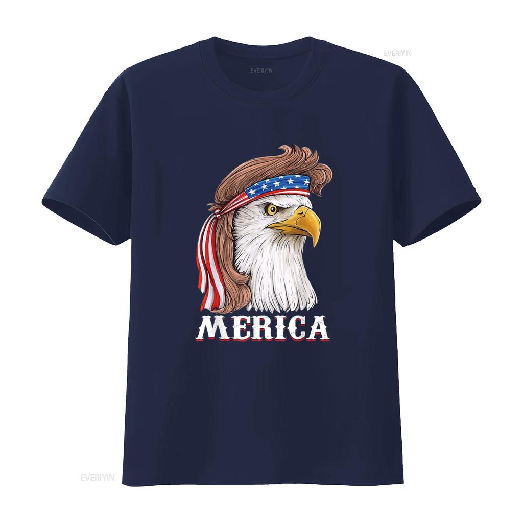Eagle Mullet 4th Of July USA American Flag Merica T Shirt vintage Washed Unisex Top For Everyday Wear streetwear Slightly