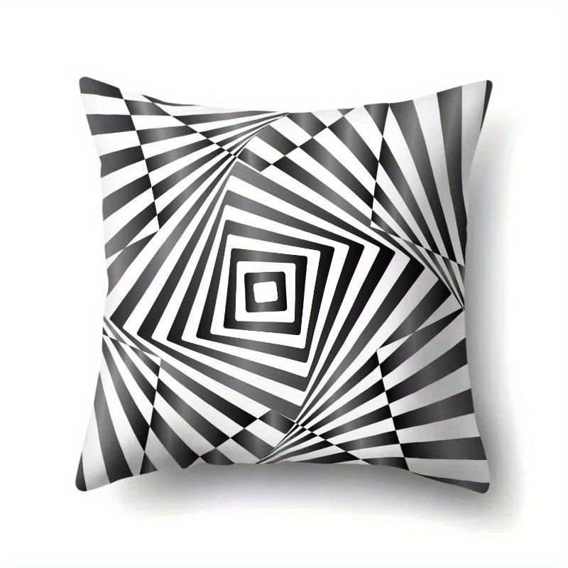 

Home Decor Black and White Optical Illusion Pattern Pillowcases Pattern Cushion Cover Suitable for Sofa Bedroom Car Pillow Cover 16x16Inch
