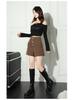 2025 Korean Style: Women's Slimming High Waist A-line Skirt Pants, Bootcut Wide Leg Casual Shorts, for Spring and Autumn