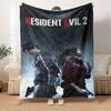 For Resident Evil 2,Leon Kennedy,Claire Redfield-Themed Flannel Blanket, Glam Style, Digital Print, All-Season Comfort, Tear-Resistant, Knit