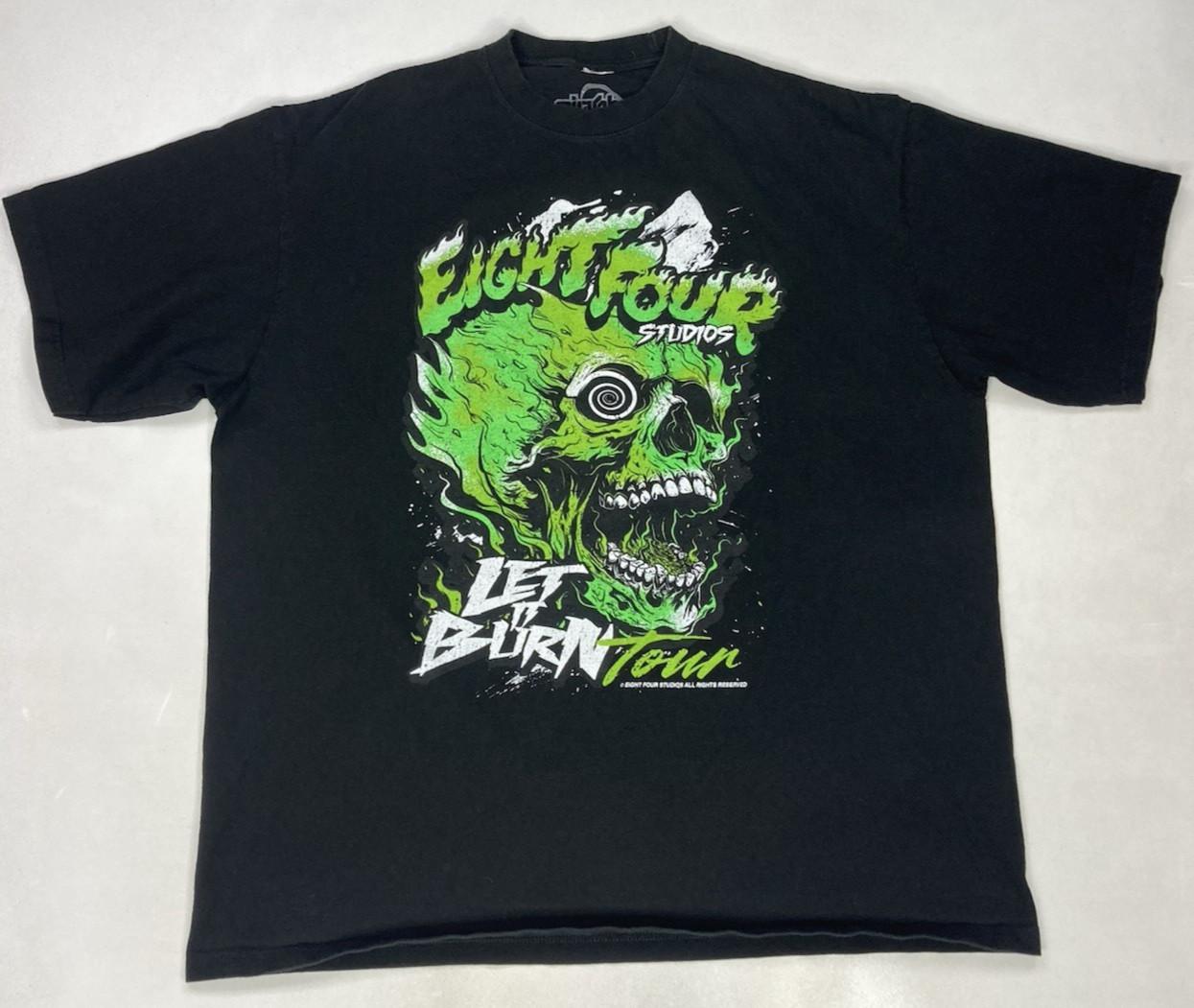 Eight Four Studios Let It Burn Tour Skull Graphic T-shirt Men 3XL Black XL
