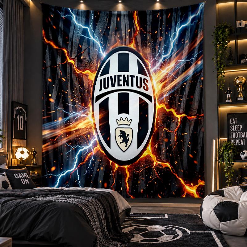 Arazzo da Appendere a Parete Tessuto Stampato Juventus FC per Soggiorno Camera da Letto Decorazione per la Casa