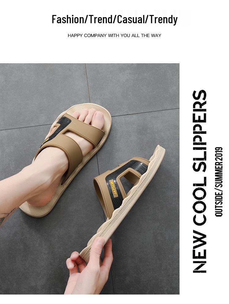 Pánské nadměrné protiskluzové venkovní masážní koupelové pantofle a žabky