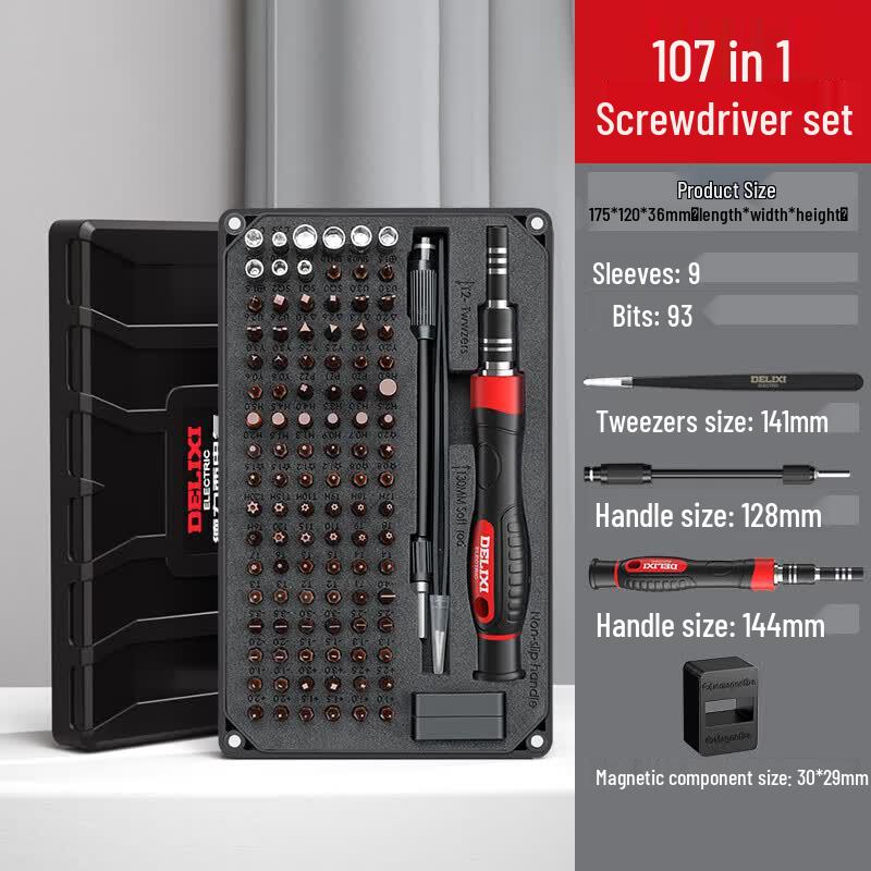 DELIXI 107-piece Magnetic Screwdriver Set