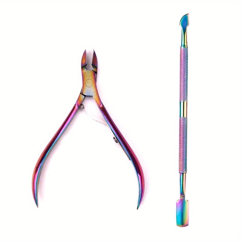 Nail Professional Stainless Steel Nail Cutter Scissor Nippers Muti Function Cuticle Pusher Remover Nail Care Manicure Tools Kits