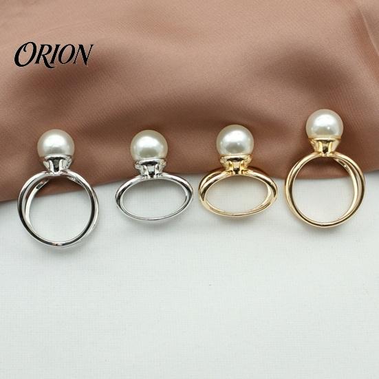 Silver Scarf Clasp 2 Pcs Ring Clip, Faux Pearl Belt Buckles, Metal Clothes Clip Slides Button, Shirt Ties Clips for Women, Dress Clothing Accessories