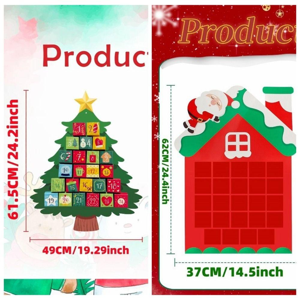 Handmade Christmas Advent Calendar DIY Santa Hanging Advent Calendar Home Wall Decor