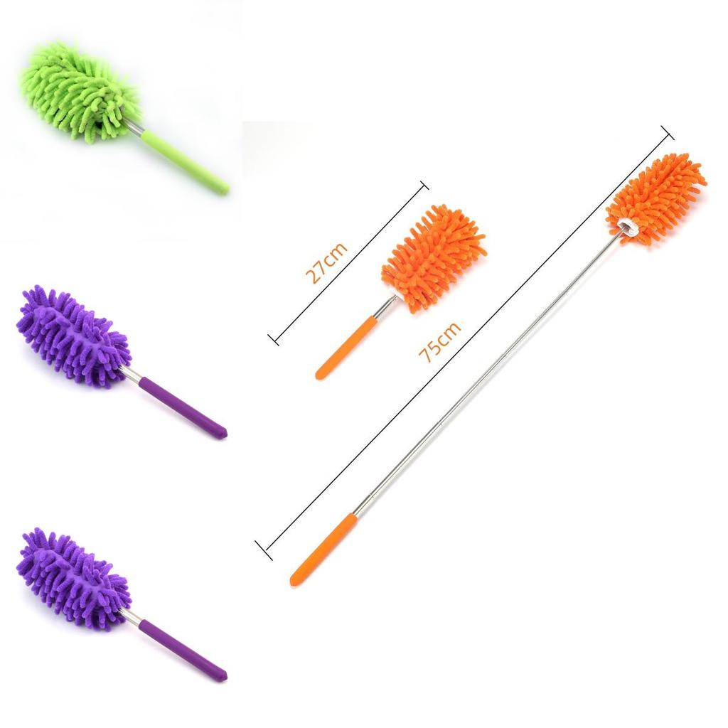 Multifunction Telescopic Dusting Brush With Synthetic Fiber Head For Household Use