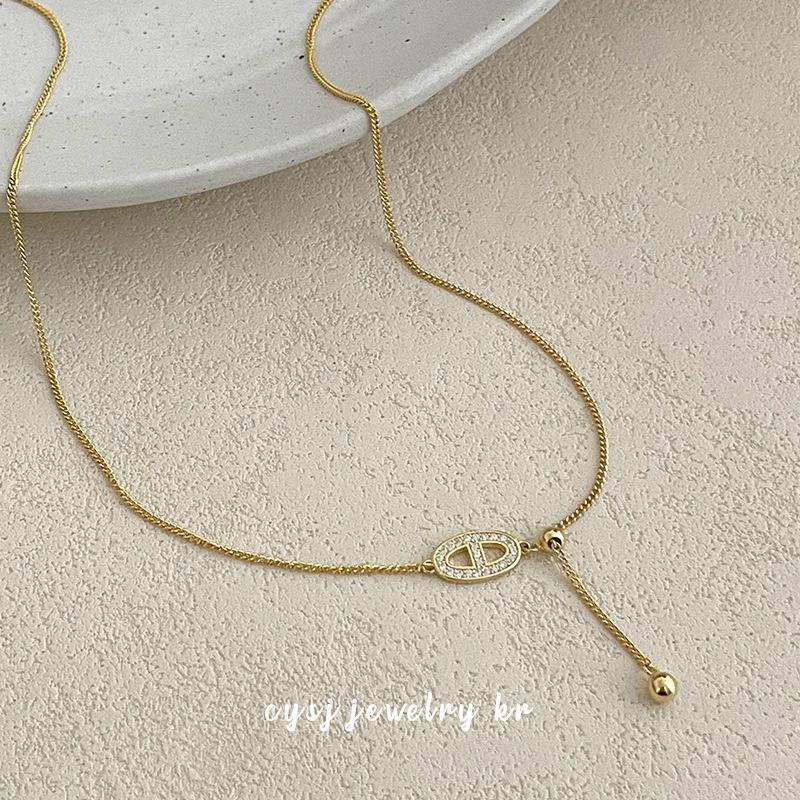 

Cuiyan S925 Silver Korean Pig Nose Necklace - Women s Light Luxury Clavicle Chain 925 Silver