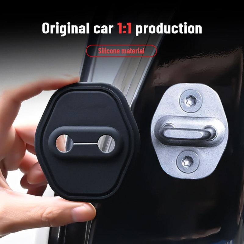 For BYD SEAL -2025 Silicone Car Door Lock Buckle Protection Cover Elastic Anti-Collision Shock Absorbing Pad Cushion
