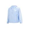 Three-Stripe Sports Casual Hooded Jacket Daily Loose Outerwear Women Blue HM2271