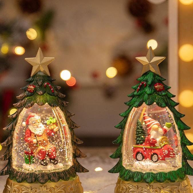 Christmas Tree Light Decorations Candles Snowflakes Table Decorations Christmas Gifts Sound Pop