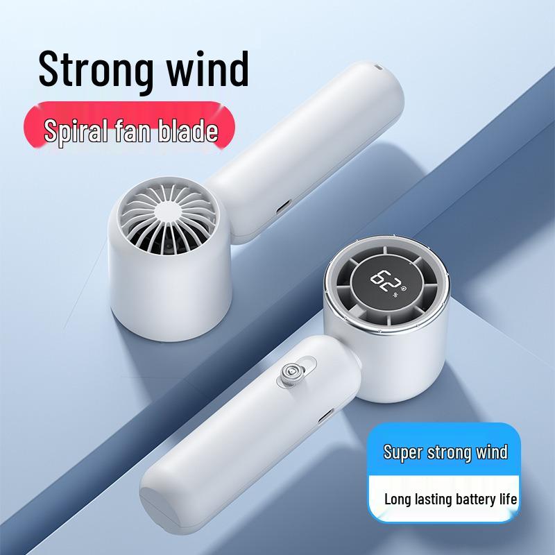 Compact USB Rechargeable Mini Fan with Digital Display