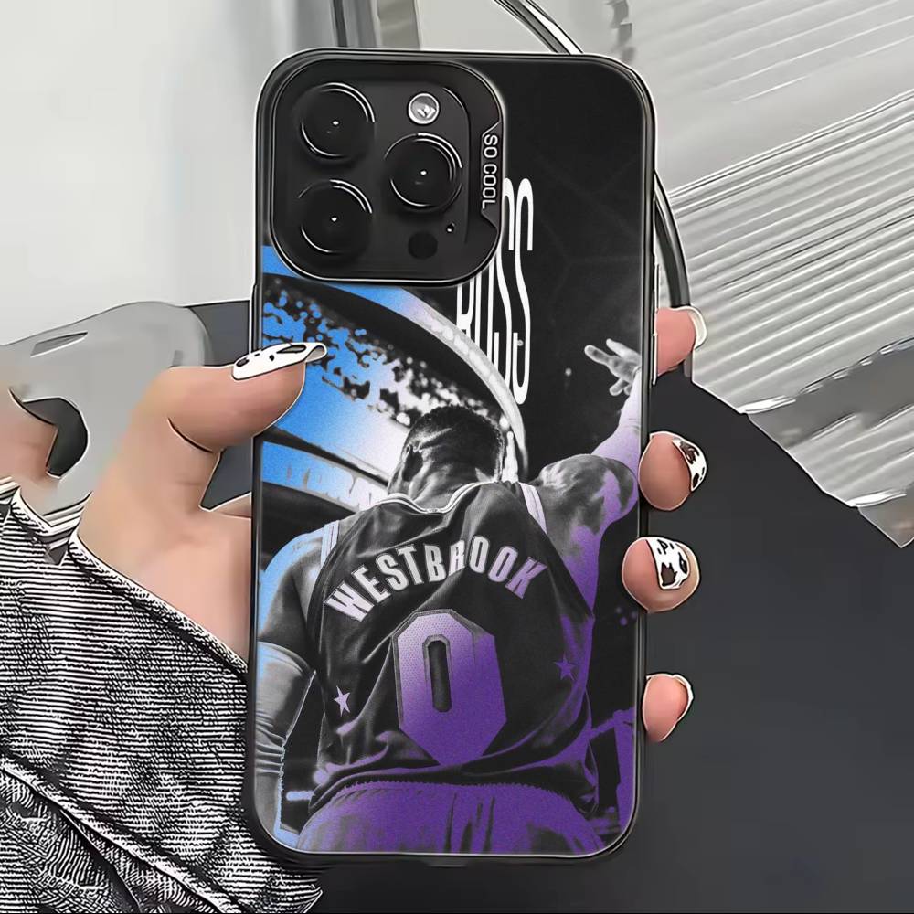 Russell Westbrook Basketball Cheer Phone Case For iPhone 17,16,15,14,13,12,11 Plus,Pro Max,XS,Colored Silver Plated Inside Cover