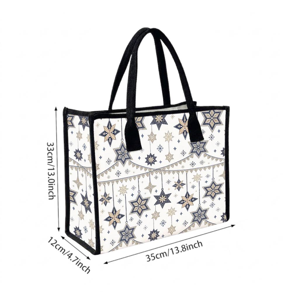 Bohemian Star Pattern Tote Bag Stylish Daily Use Shoulder Bag for Commute