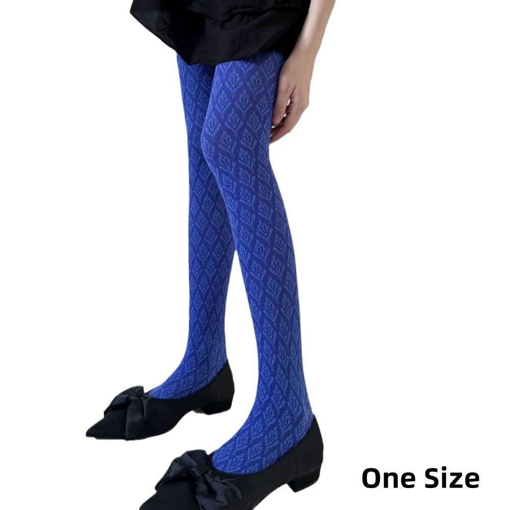 Retro Floral Tights Pantyhose Jacquard Patterned Slimming Tights Bottoming Stockings Autumn Winter