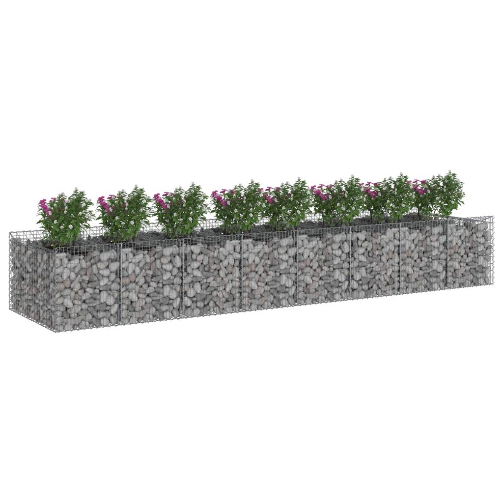 Gabion Raised Bed Set 3 Pieces Silver