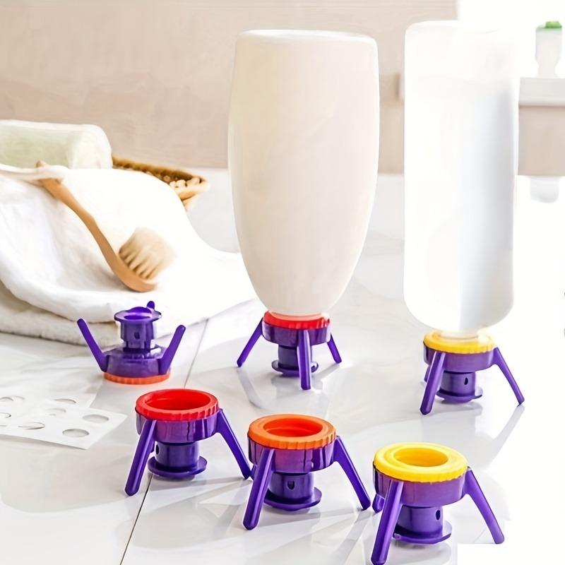 3pcs/Set Multi-Purpose Bottle Cap Inverter, Leak-Proof Design for Shower Gel & Shampoo, 3-Color Nozzle, Ideal for Bathroom Use