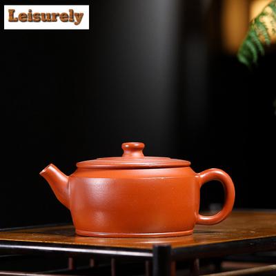 190 ml Luxus-Teekannen aus lila Ton von Yixing, handgefertigt, großkalibriger Topf, Roherz, roter Zhu-Schlammkessel, chinesisches Zisha-Teeset, Teeservice