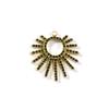 1 Pc Waterproof 304 Stainless Steel & Rhinestone Charms 18K Gold Plated Micro Pave Hollow Radial Sun Moon Pendants Necklace DIY