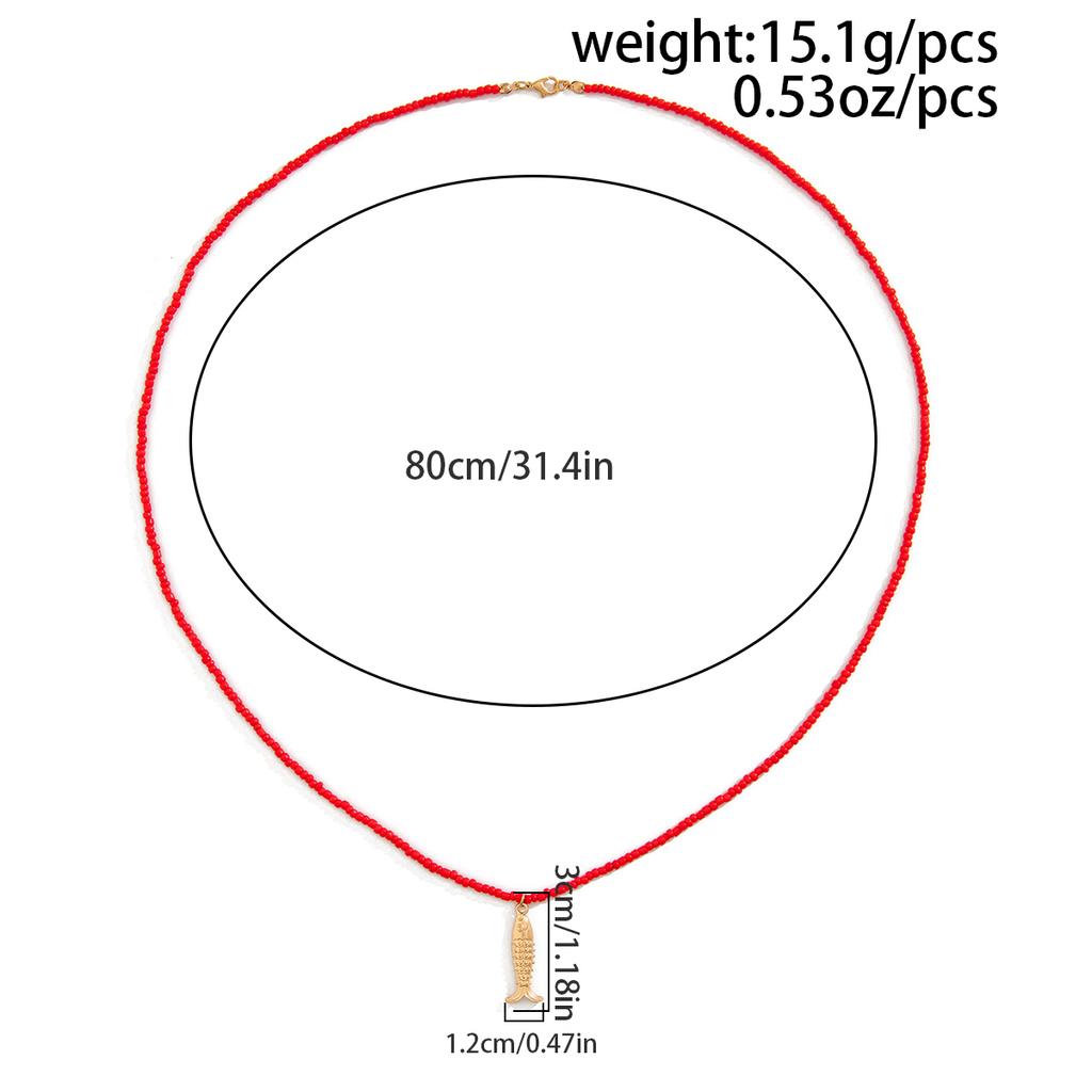 PuRui Bohemia Minimalist Metal Fish Pendant Chain Necklace for Women Fashion Ethnic Adjustable Long Chain Daily Zircon Gift New